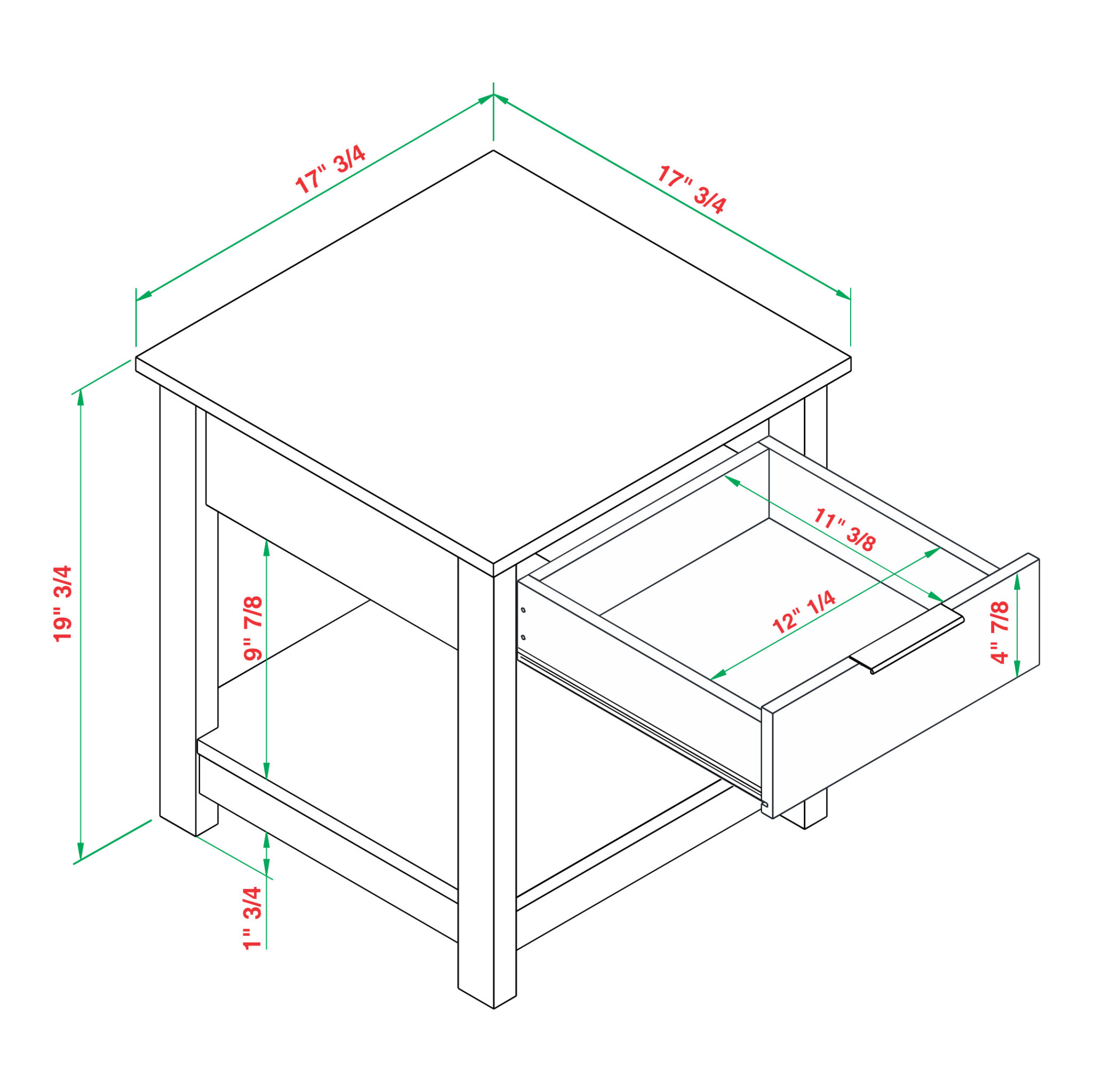 Nightstand Home Wood Furniture